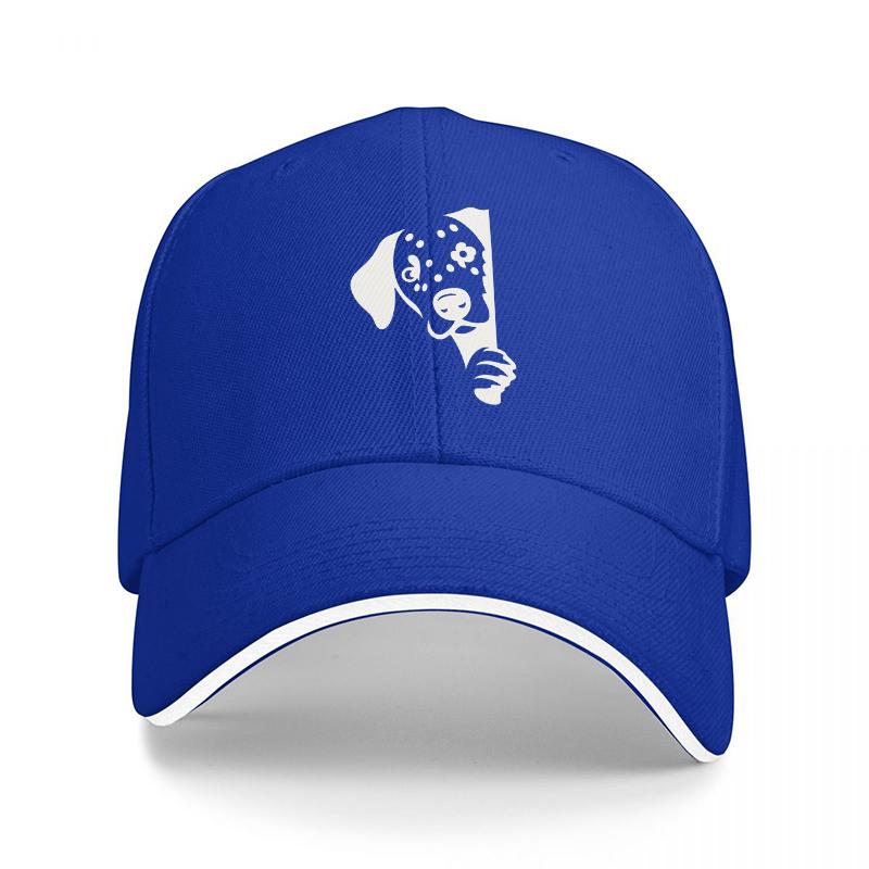 Dalmatian Dog Face Print Baseball Cap Black and White Design Adjustable Hat for Adults Fashionable Pet Theme Headwear