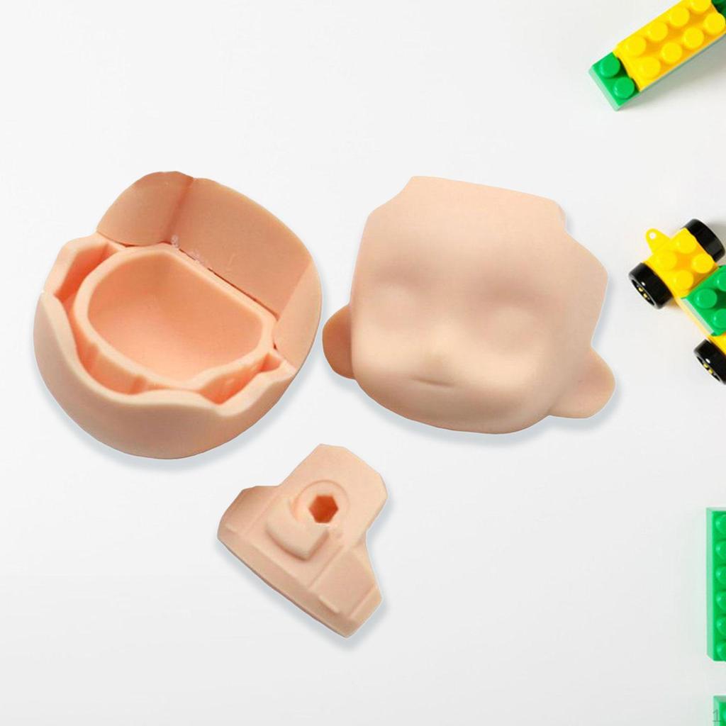 Clay Doll Head Blank Face Back of Set Body Parts Small Decor Stable DIY Unique Vivid