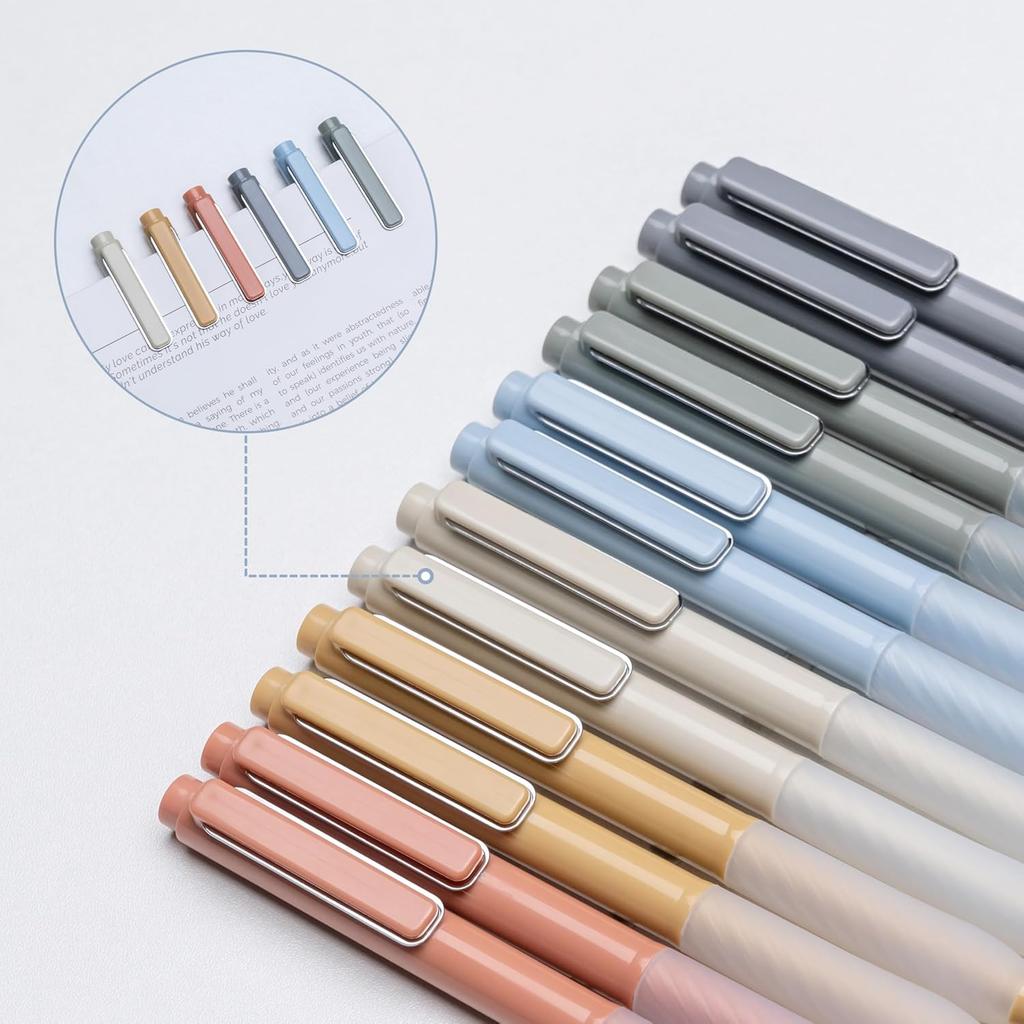 Gel Pens 0.5mm Point Pen Black Ink Smooth Writing Retractable Pen for Office,School Supplies,12-Count (Silver clip)