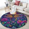 Moon Animals  Round Area Rug,Carpet Rug for Living Room Bedroom Sofa Playroom Decor,Non-slip Floor Mat