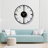 Modern Metal Wall Clock for Living Room, Stylish Analog Wall Clock for Home & Hall, Designer Big Size Clock (50 Cm) (Black)
