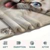 1Pc Lion Cat Himalayan Print Flannel Blanket, High quality Comfortable for All Seasons, Home Decor, Warmth and Comfort, Perfect for Gifts