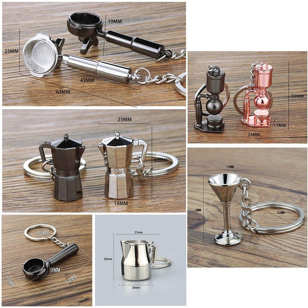 Kreativer 3D Kaffee Schlüsselanhänger Metall Mini Größe Moka Kanne Schlüsselanhänger Barista Schlüsselanhänger Kaffee Liebhaber