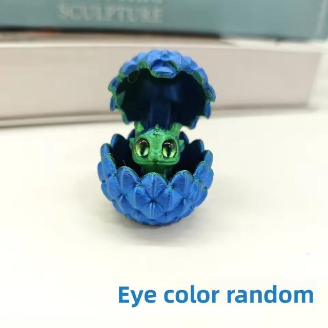 3D Printed Dragon Egg with Baby Dragon Inside - Mini Decorative Figurine for Home & Desktop Ornament, Kids Birthday Gift