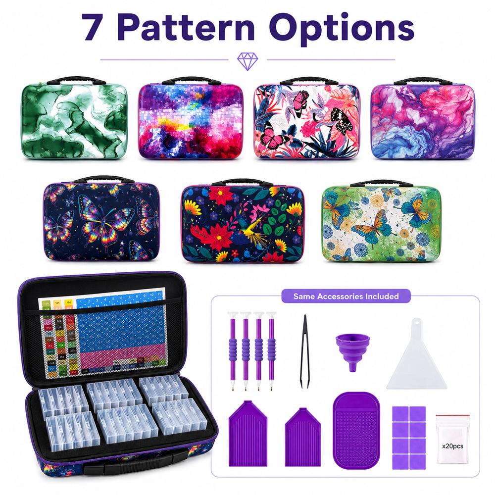 Diamond Painting Storage Kit Portable Bead Organizer Case with Containers Pens Trays Tweezers Wax and Accessories for DIY Crafts