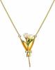 DIY Bouquet Necklace Flower Vase Pendant for Women Mini Flower Holder Necklace Insert Flowers Jewelry Mother Day Gift for Mom