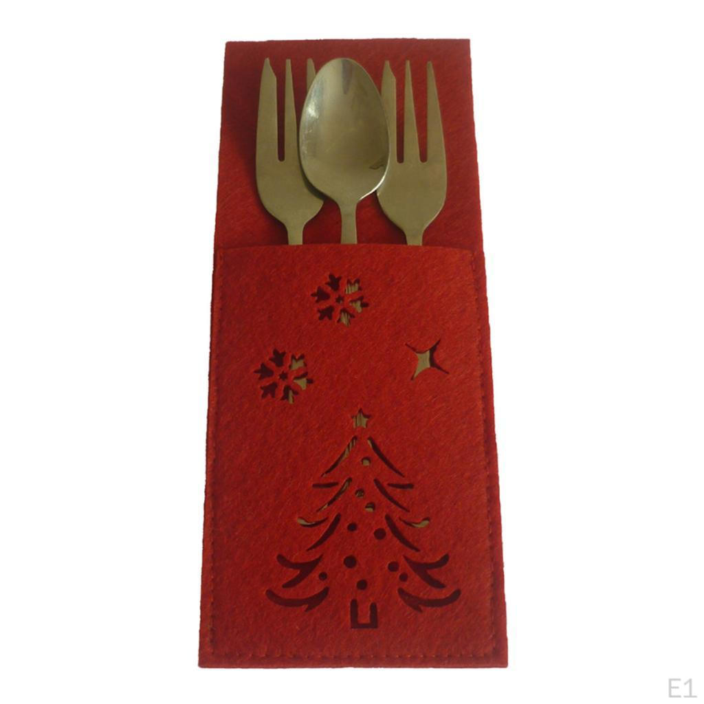 4pcs Square Cutlery Holder Bag Flatware Decoration