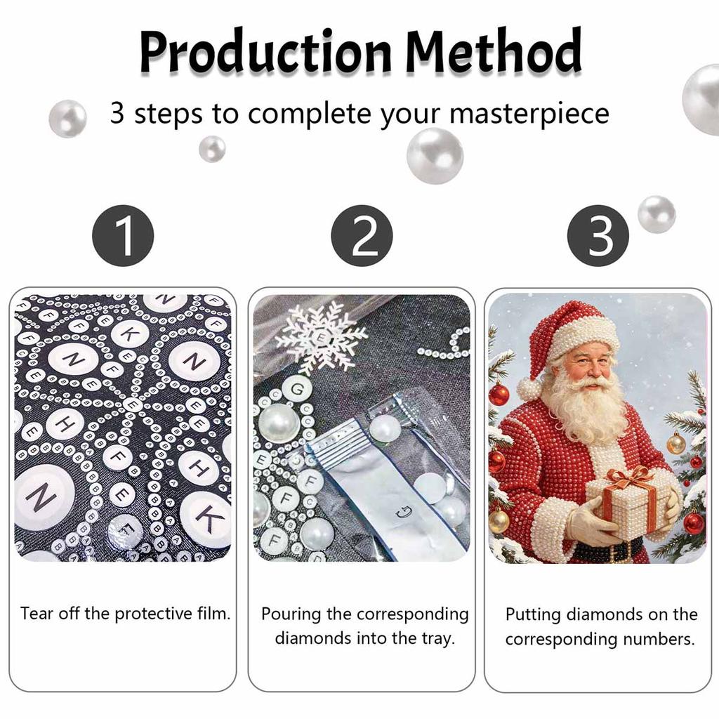 Christmas Pearl Painting Kit Handmade DIY Santa Claus Gift Home Decoration Painting