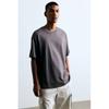 H M Loose FiT T sHirT Dark Grey