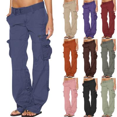 Womens Baggy Cargo Pants Vintage Jeans With Pockets Wide Leg Trousers Loose Overalls Long Pants Cargo Pants