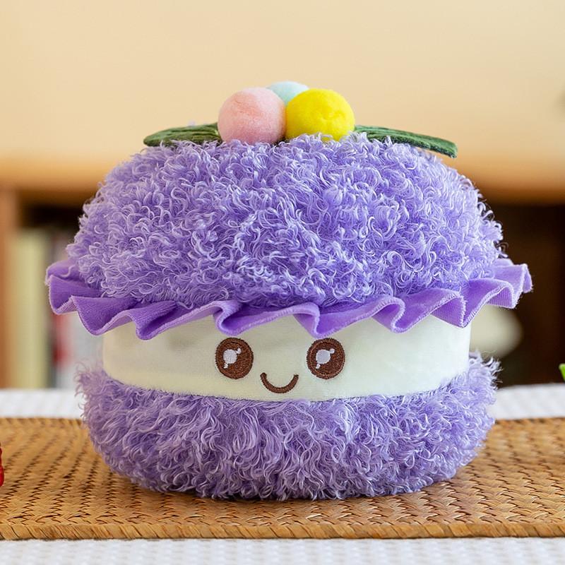 

Plush Fruit Cake Macaron Toy With Short Plush Fabric For Kids Playroom Decor фіолетовий