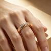 Japanese and Korean Style Minimalist Ring Fashionable Diamond Ring Single-row Cubic Zirconia Ring, Gold-plated Jewelry for Women