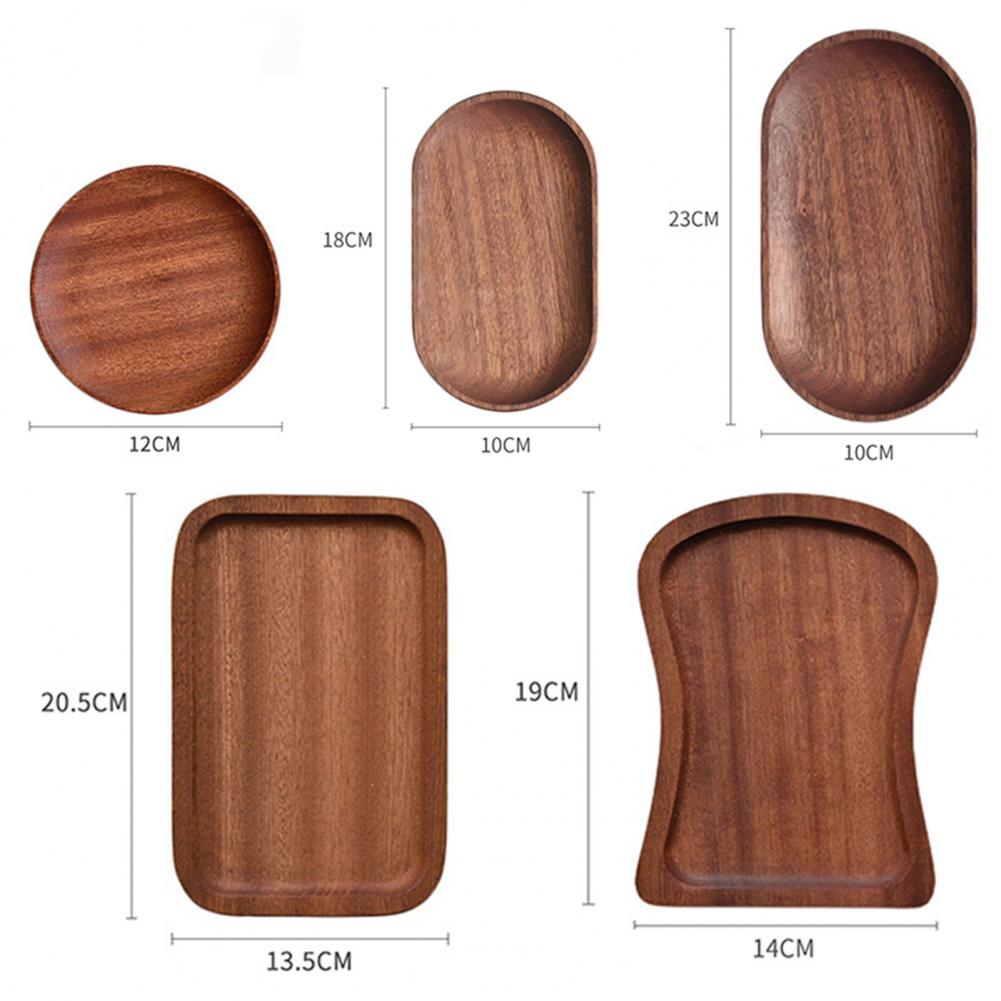Vintage Wooden Snack Tray Cup Pad Coaster Plate Kitchen Decorative Plate Fruit Dish Sandwich Bread Buffet Salad Serving Tray