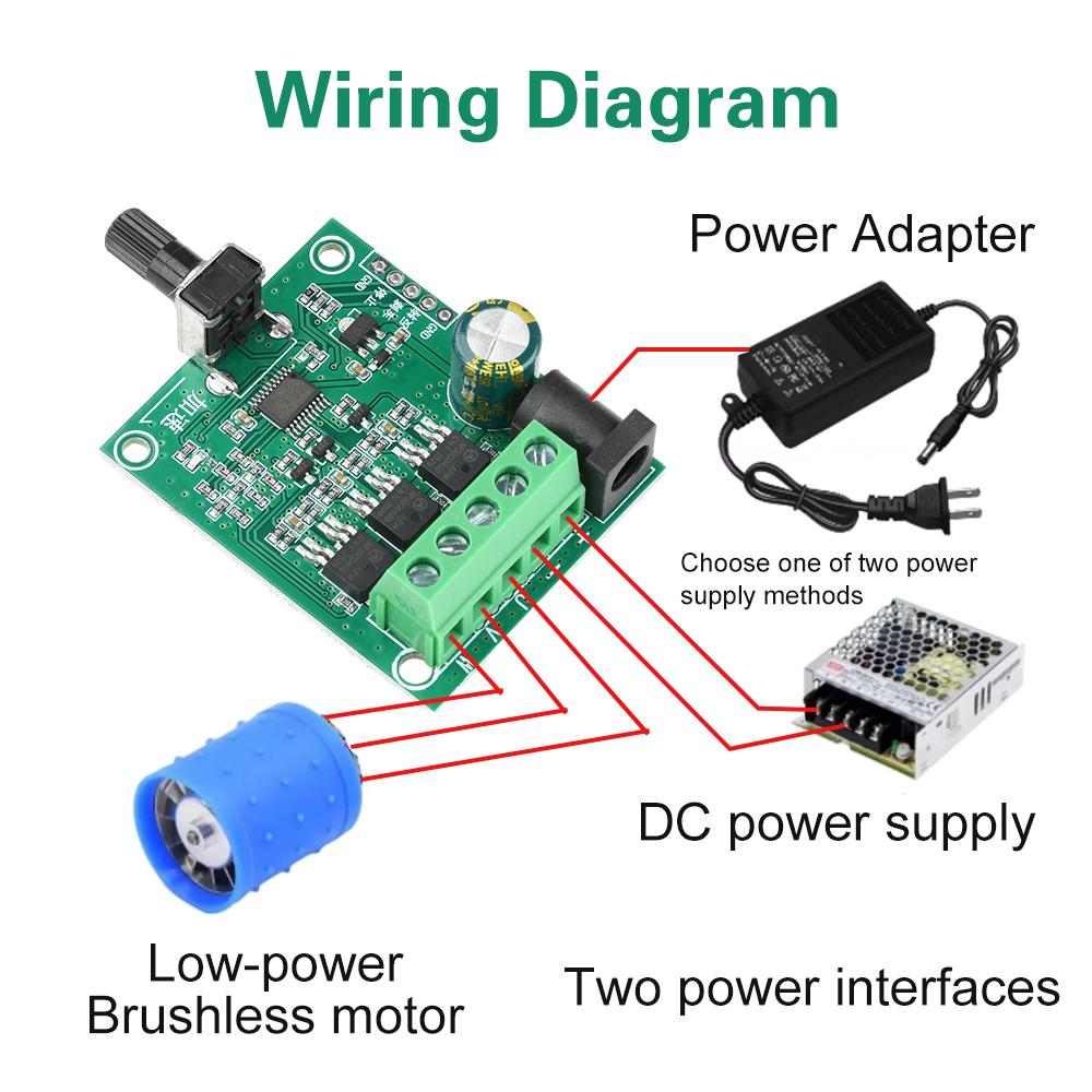 DC 5-24V Speed Controller Brushless Driver Module, 3 Phase Fan Motor Controller with DC Port For ESC, hard disk fan, DC motor
