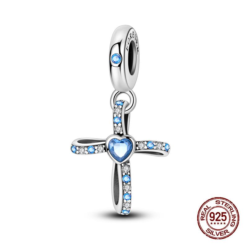 New Copper Pink Cross Bow Girl Heart Pendant Charms Fit 3Mm Original Bracelet Necklace Womens Fine Diy Jewelry Gifts