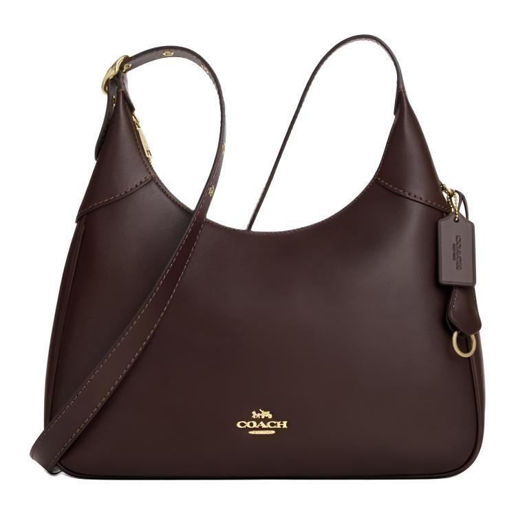 Coach Ella Calfskin Underarm Shoulder Bag Large Women's Dark Coffee Color CCE48-IMXAL