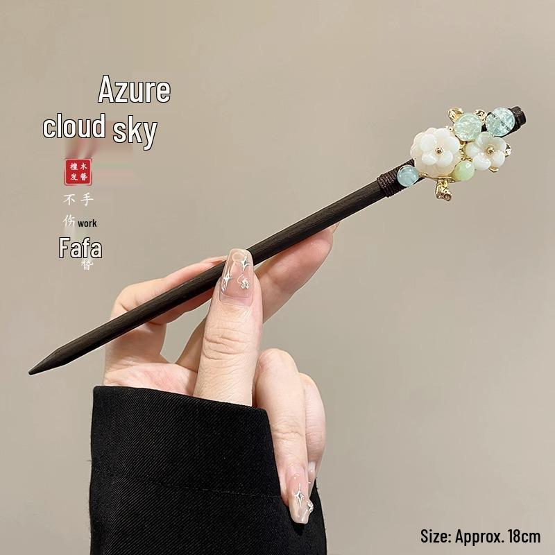 Elegancka spinka do włosów Hanfu z kwiatem: Wysokiej klasy potrząsanie krokami z frędzlami do upięcia