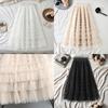 Elegant French Style Layered Cake Skirt - High Waist, Fluffy Winter Fashion for Women