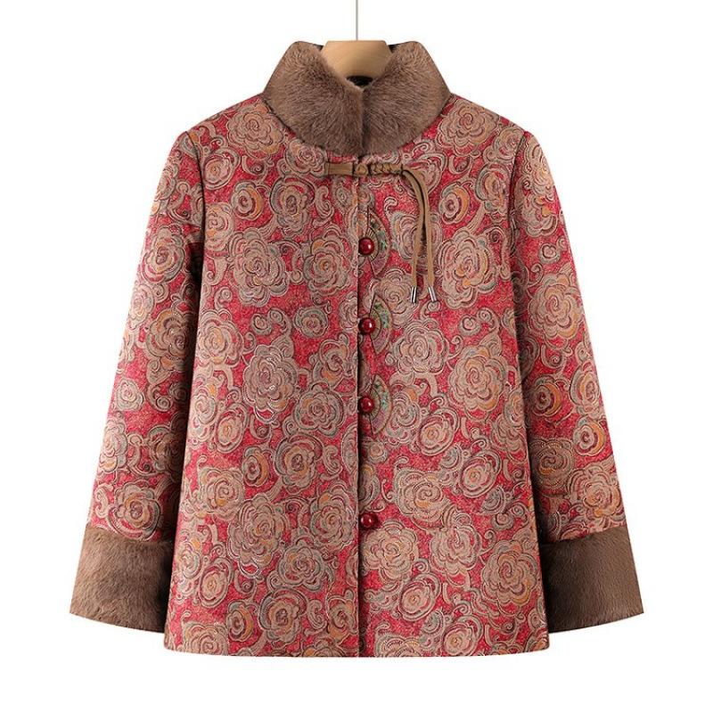 Winter Warm Cotton-padded Clothes Piled Cotton-padded Clothes Thickened Old Lady Jacket Cotton-padded Jacket