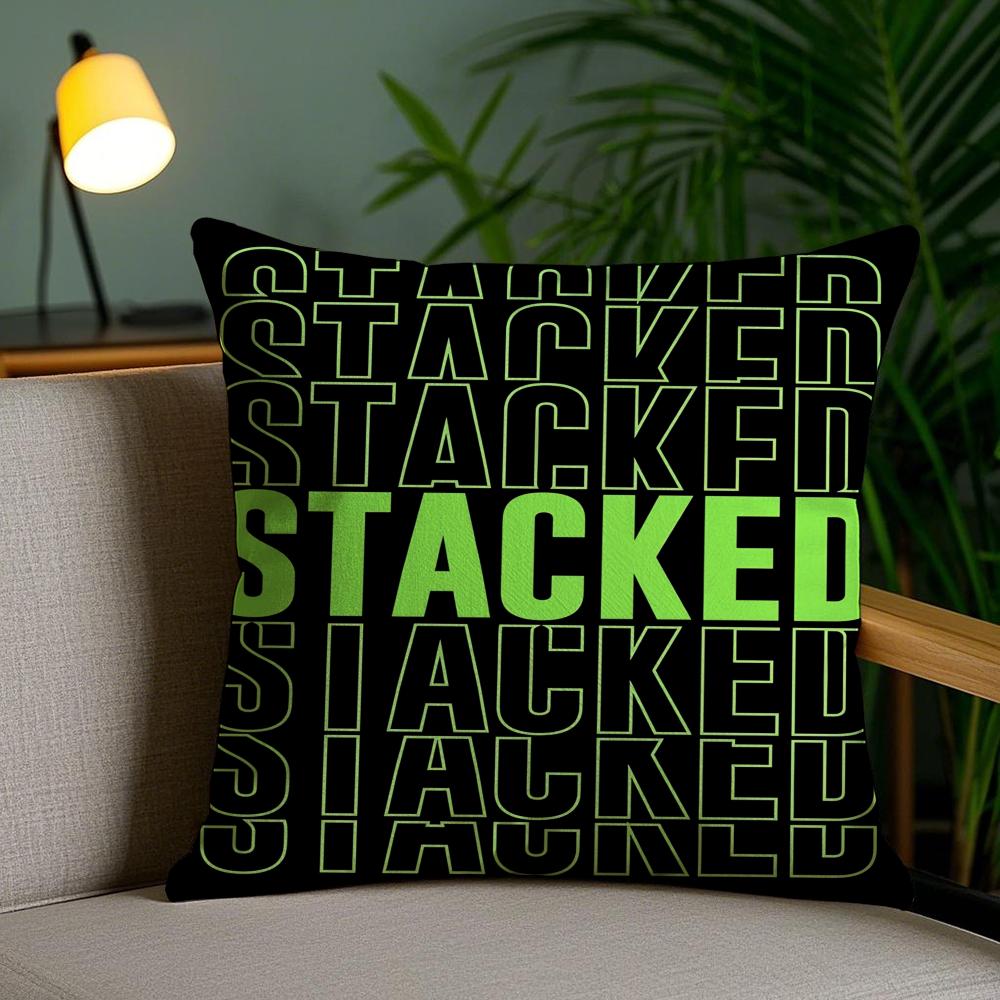 Fun Reduplication Words Cushion Cover Soft Short Plush Double-Sided Printing Home Decor Machine Washable Pillow Case Gift