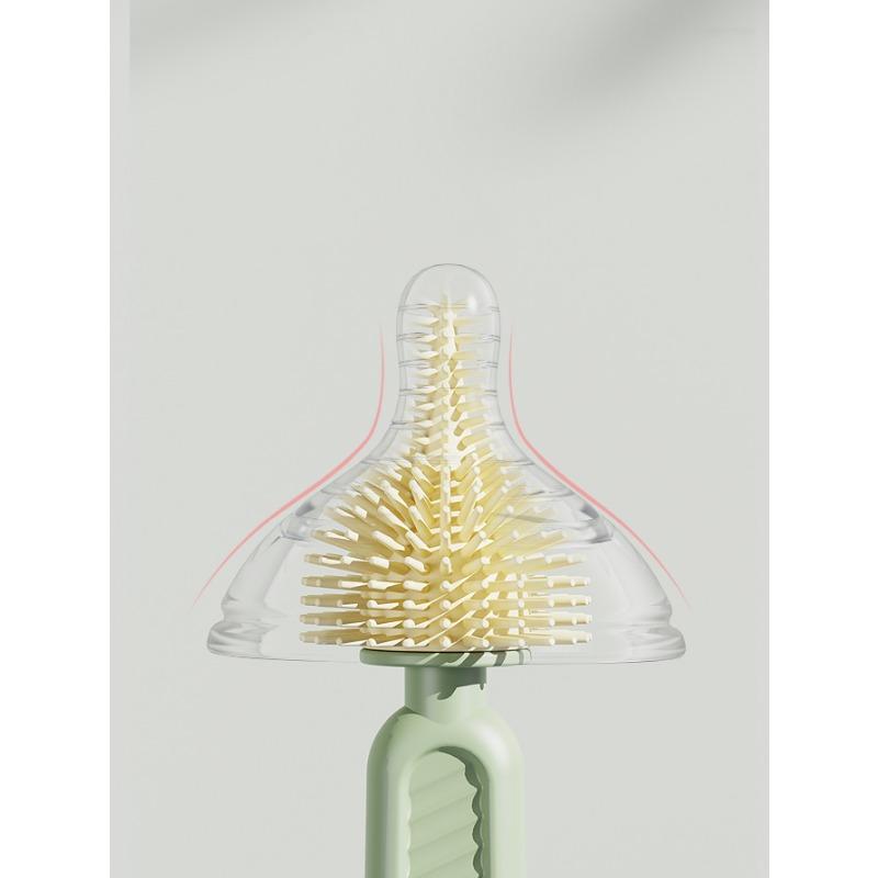 Reise-Babyflaschenbürsten-Set mit tragbarer Silikon-Flaschenbürste, Saugerreinigungsbürste, Strohhalmbürste und Flaschentrockenständer