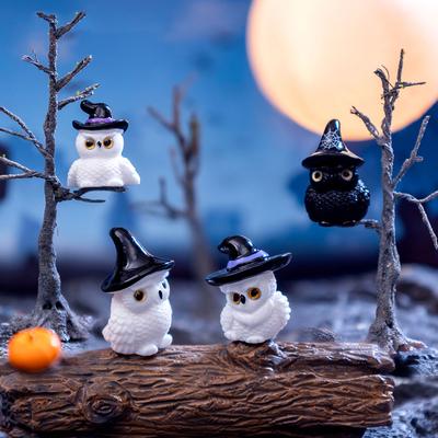 Mini Halloween Ornament Kreslený Čarodějnice Duch Dýňová figurka Mikrokrajinka Model domečku pro panenky Interiér auta Dekorace na plochu