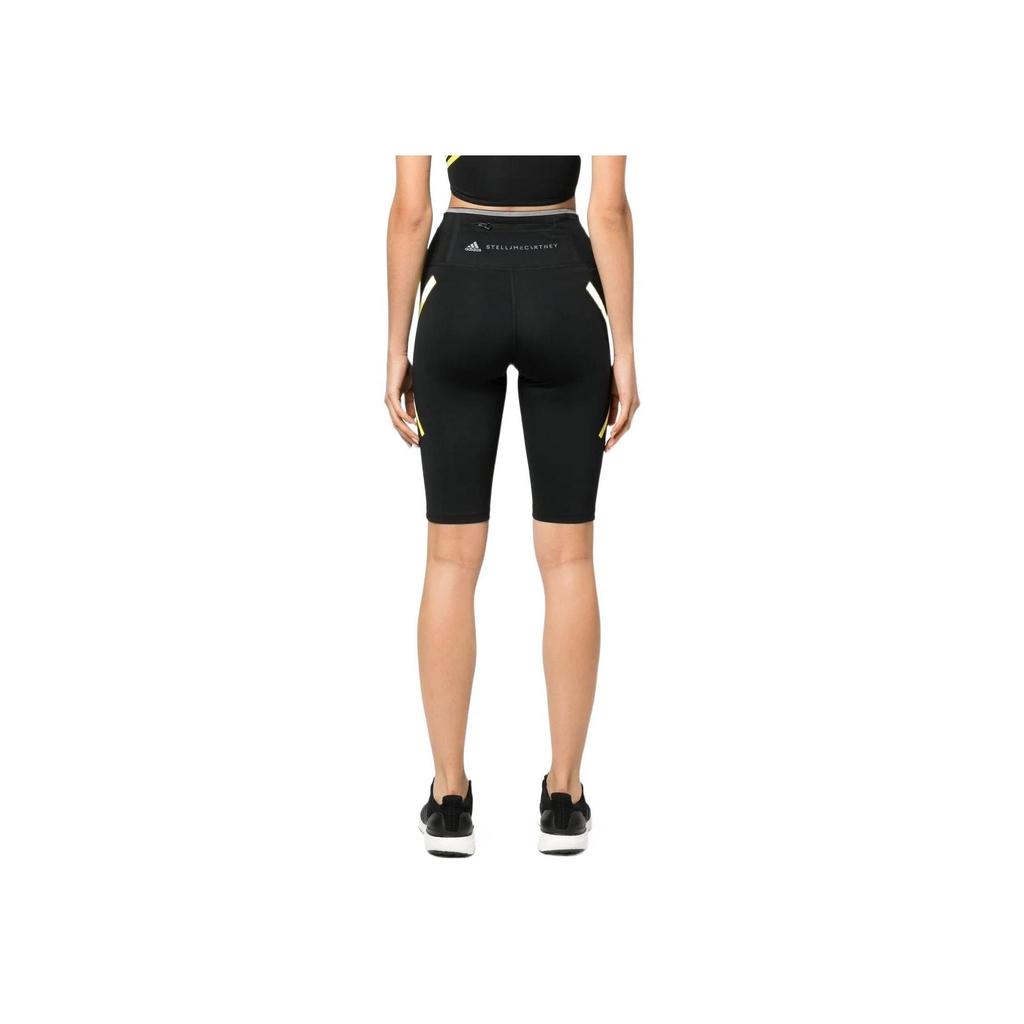 adidas Shorts de ciclismo com estampa de logotipo e cintura alta, feminino, preto, HI6058