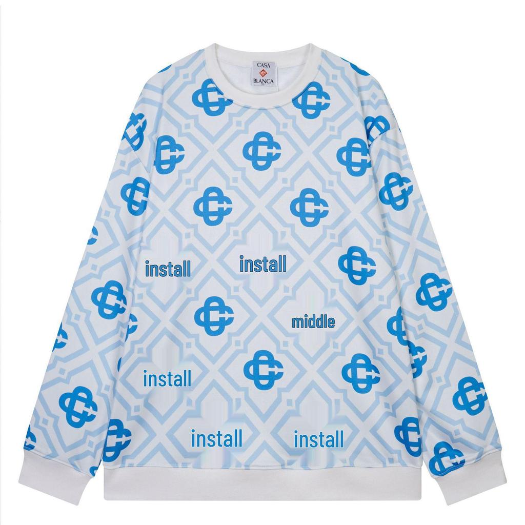 Felpa Unisex Casablanca con Stampa Logo: Maglia base trendy a girocollo per Autunno/Inverno