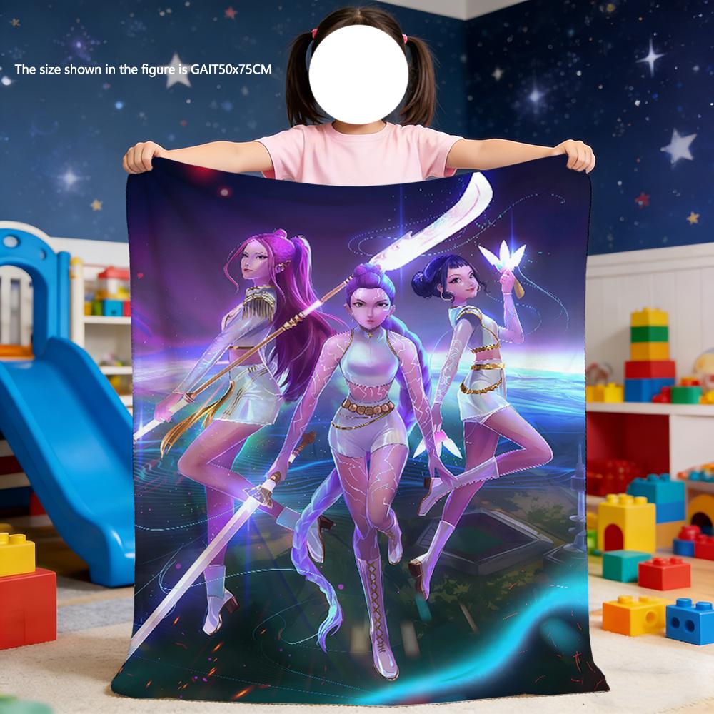 Blanket K-KPop warm soft plush D-Demon blanket for sofa living room office H-Hunters bedroom travel gift Flannel
