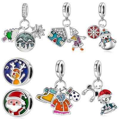 New In Christmas Pendants Charm Beads Fits Bracelet Bangle Necklace Keychain Women Luxury Diy Jewelry Party Festival Gifts