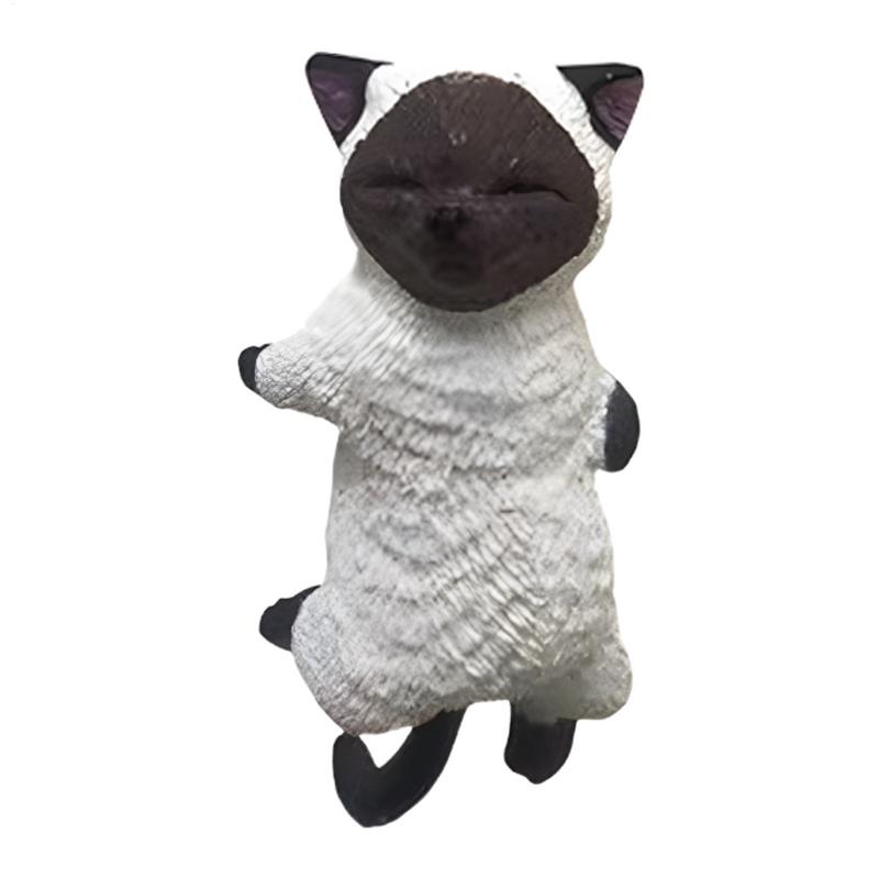 Random Style Cute Mini Cartoon Cat Ornaments Car Screen Figurine Edge Decoration Cat Micro Landscape Model Car Accessories Gifts