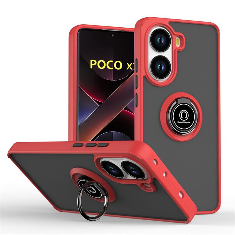 Capa Magnética Armor Para Poco X7 X6 F7 Pro F6 F5 À Prova de Choque Fosca com Suporte de Anel Capas de Telefone Para Poco M7 M6 Pro 5G Capa Traseira