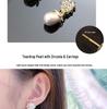 S925 Silver Zircon Teardrop Pearl Earrings - High-End Luxury Retro Design.