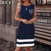 Fashion Summer Spring Sleeveless O-Neck Casual Dresses