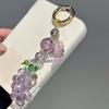 Green Crystal Grape Phone Chain Elegant Gradient Beads Woven Pendant Grape Cluster Pendant  Women
