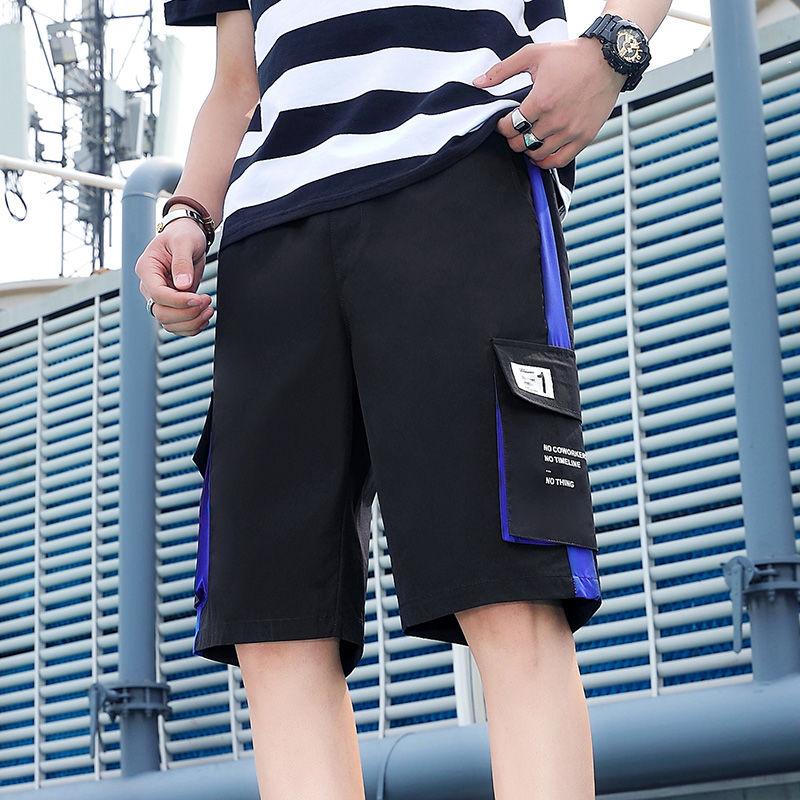 Pantalones cortos de verano para hombre, con cordón ajustable y cinco puntos, holgados, rectos, para jóvenes