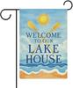 Welcome To Our Lake House Garden Ag 12x18 Inch Double Sided for Outside Small Burlap Welcome Yard Decorations LLO LLX