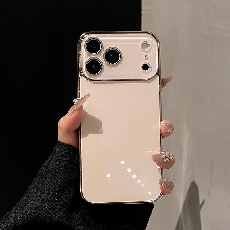 Luxury Tempered Glass Phone Case For iPhone 17 16 15 14 13 12 11 Pro Max Plus Crystal Lens Protection Plating Bumper Hard Cover