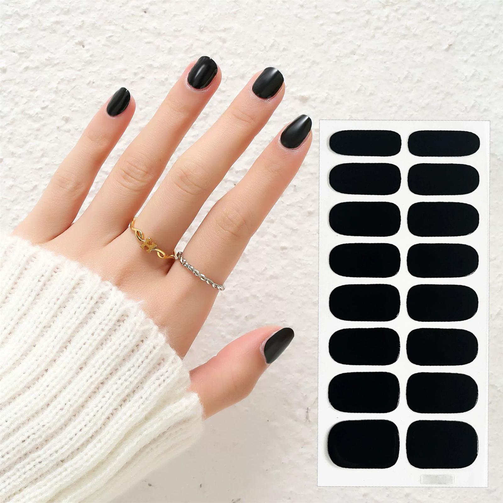 

16 Маленьких Наклеек для Ногтей Однотонные Глянцевые Наклейки для Ногтей, Домашние Инструменты One Size