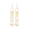 Classical Chinese-Style 925 Silver Earrings with Imitation Hetian Jade and Tassel Design