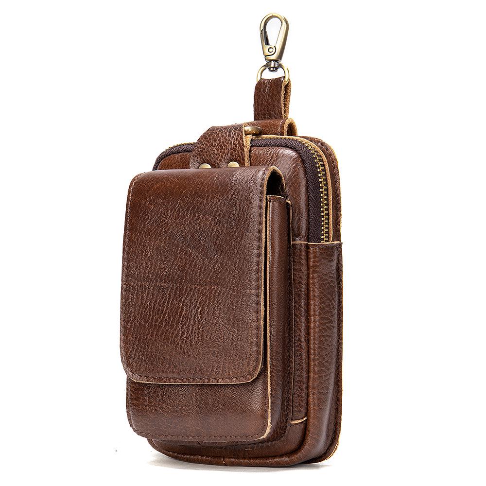 Men's Retro Cowhide Fanny Pack: Genuine Leather Multi-Functional Phone Belt Bag