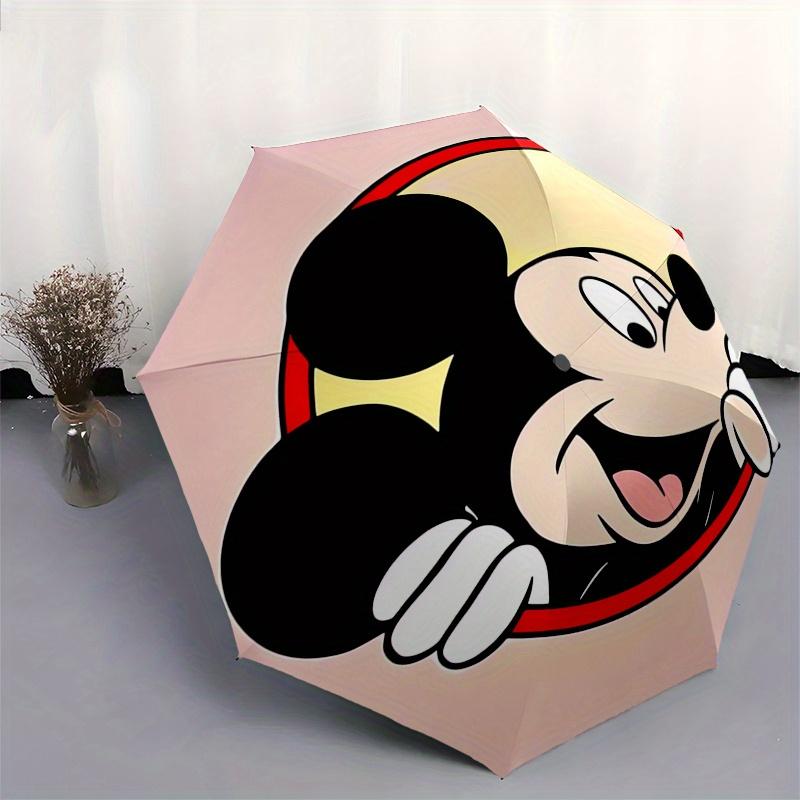 Mickey Mouse,Cartoon Character Automatic Umbrella - Tri-fold Portable Umbrella, Best Holiday Gift for Men and Women, Durable Iron Frame, Pla