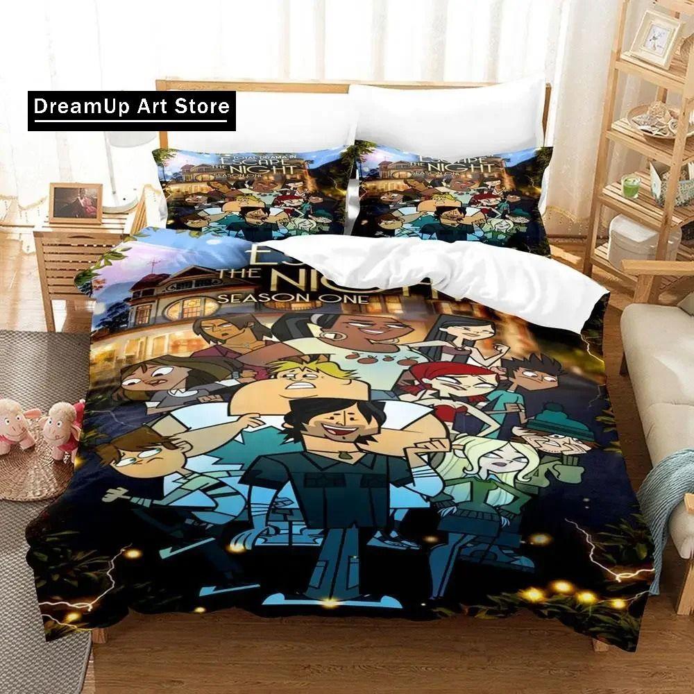 New 3d Print Anime Total Drama Bedding Set Single Twin Full Queen King Size Bed Set Adult Kid Bedroom Cartoons Duvet Cover Sets