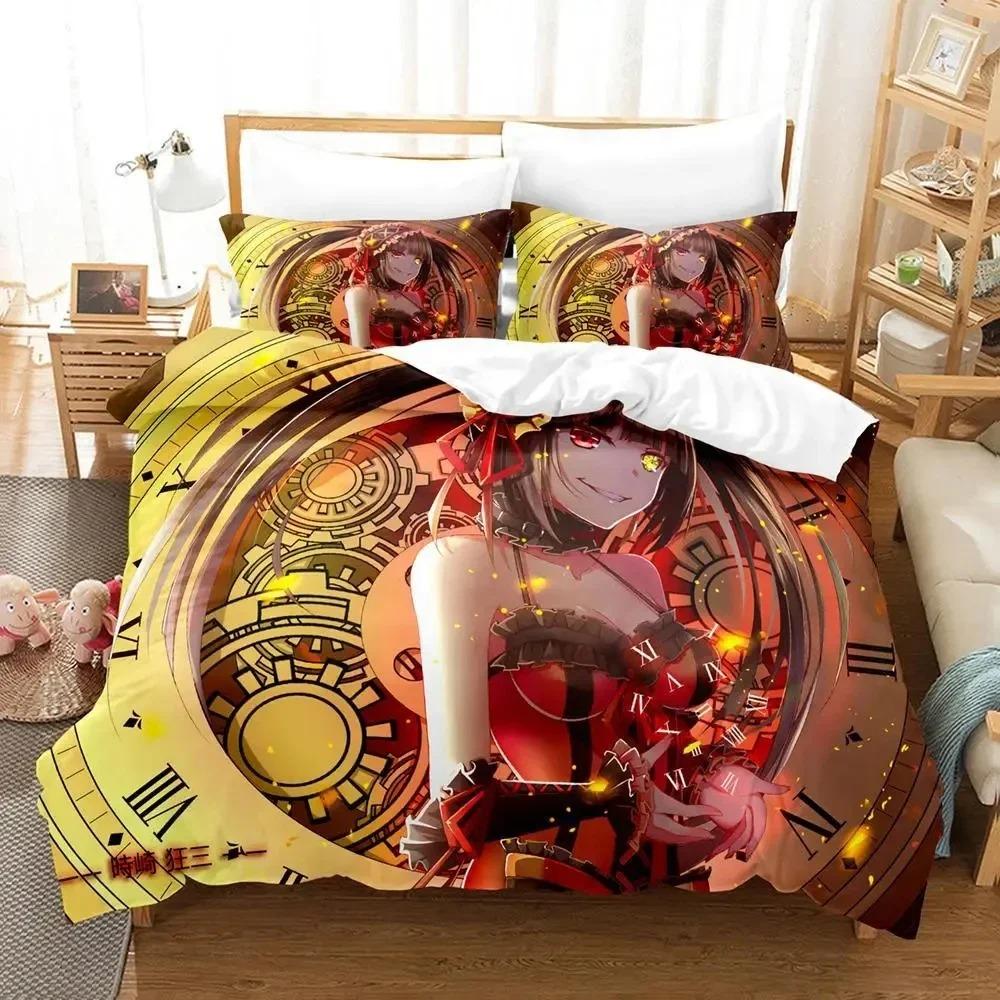 

Date A Live Tokisaki Kurumi Постельное белье Пододеяльник Постельный комплект Одеяло Чехол Наволочка Одеяло King Queen Size Постельное белье для мальчиков и взрослых 70x133cm 2pcs
