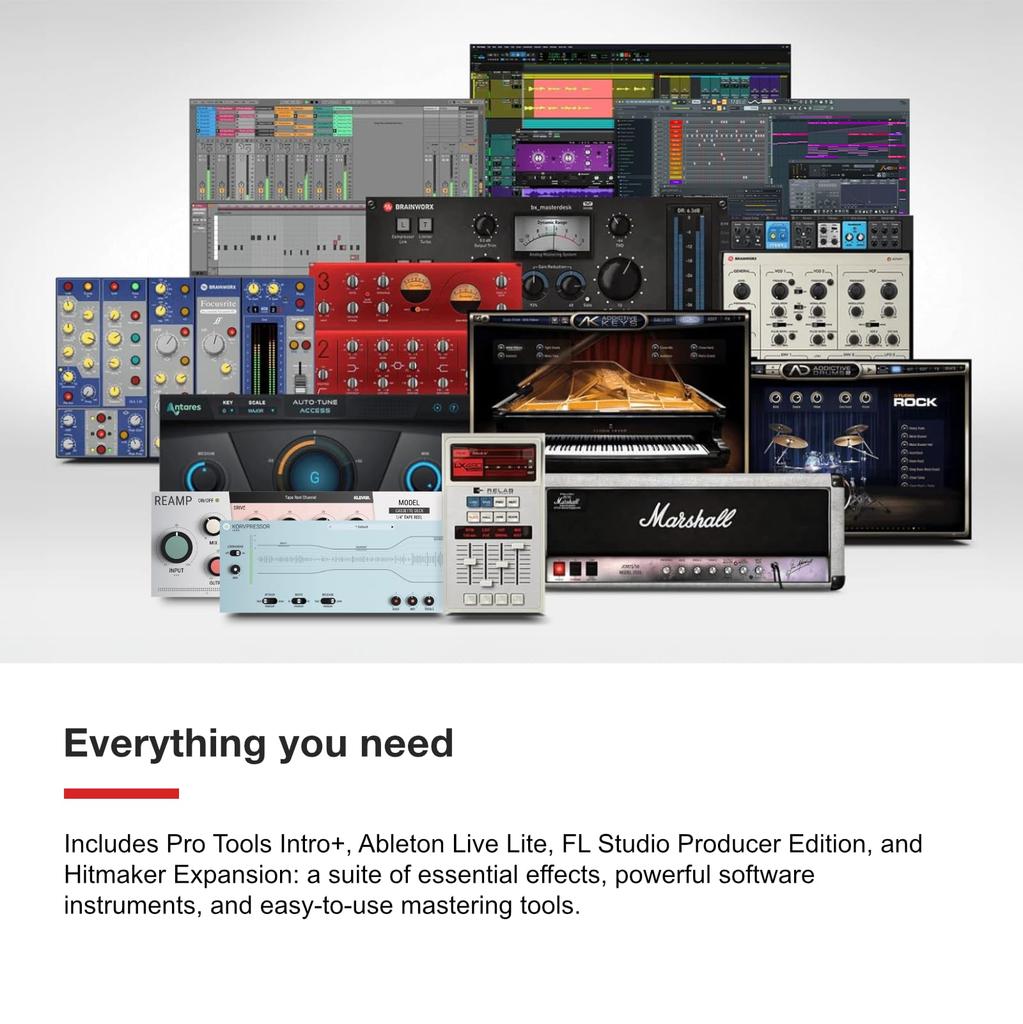 [Focusrite] Scarlett Solo Studio 4th Generation USB Audio Interface Bundle for Guitarists and Vocalists with Condenser Microphone and Headphones