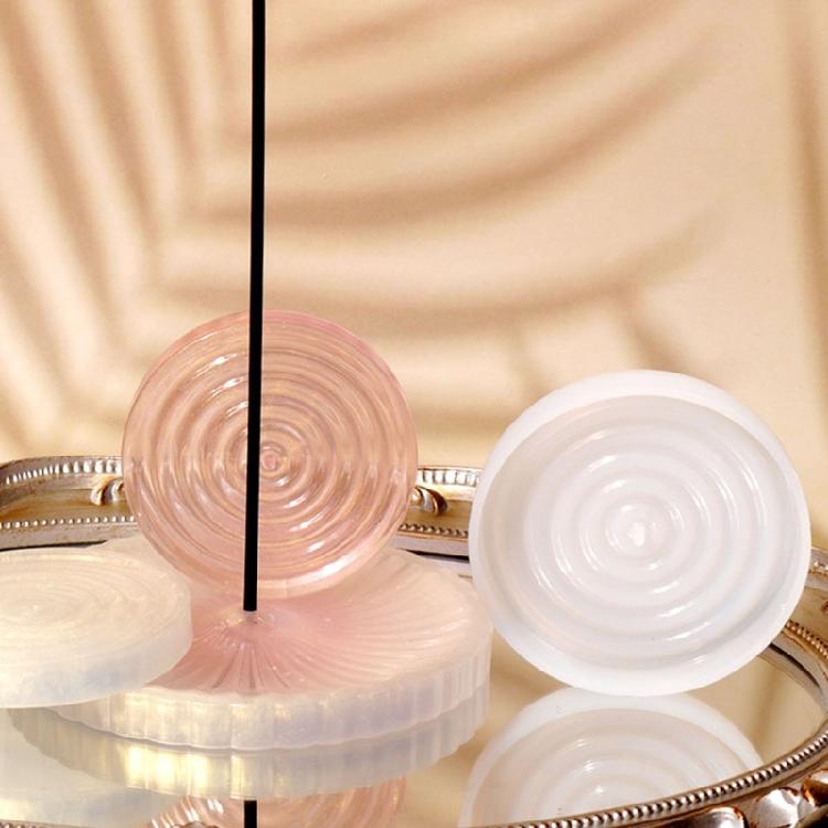 Crystal Epoxy Mold Incense Stick Holder Resin Molds Round Jewelry Tray Mold
