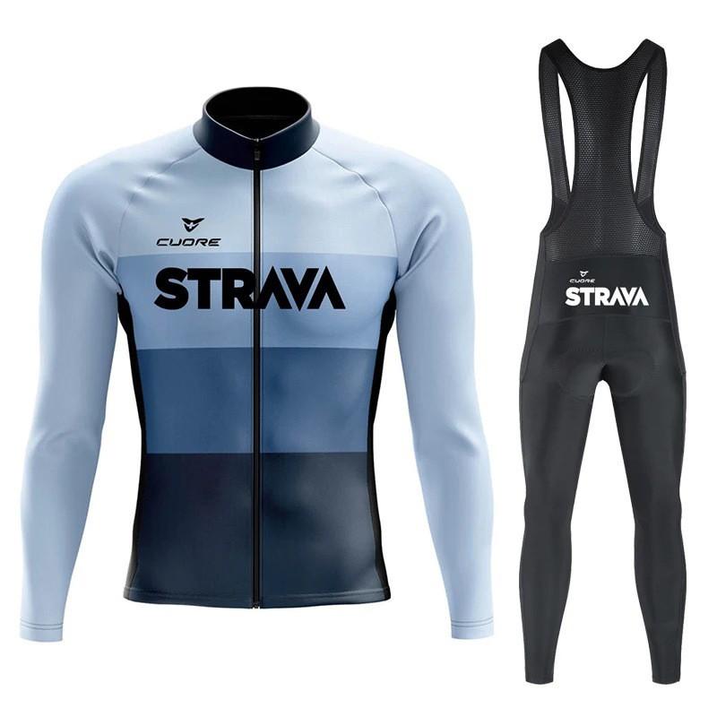 Unisex Long Sleeve Cycling Jersey Set Quick Dry Bike Apparel Road Riding Small