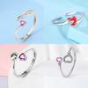 Copper Heart-Shaped Series Open Rings Pink Love Irregular Shape Ring Appropriate For WomenS High-End Jewellery Gifts