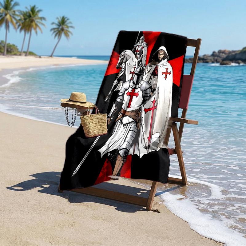 Cross Templars Knight Fashion Beach Towel: Ideal for Summer Adventures Soft, Absorbent and Quick Drying Suitable for Swimming and Bathing