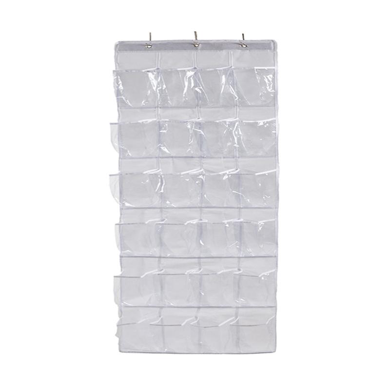 

24 Grid Wall-mounted Shoes Organizer Rack Over Door Hanging Storage Holder Rack Bedroom Closets Shoes Storage Bag for Room белый